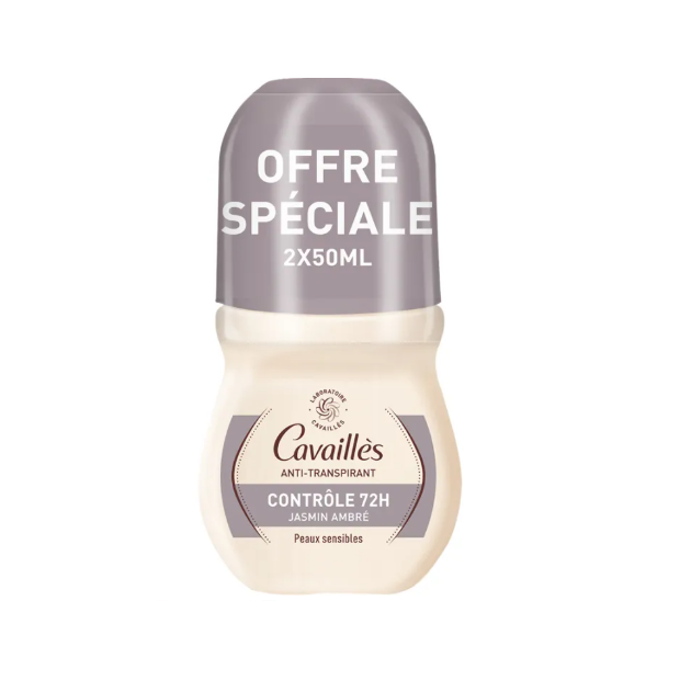 Déodorant Contrôle 72h Peaux sensibles Roll-on, lot 2x50ml