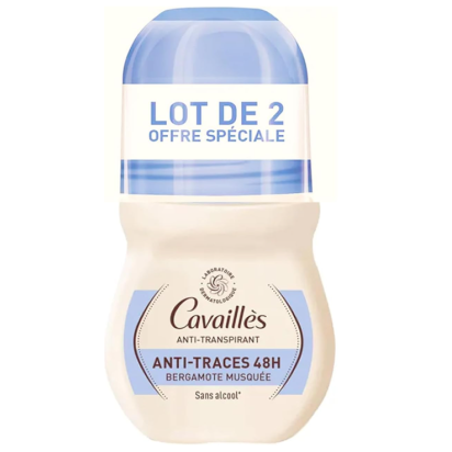 Anti-traces Déodorant 48H Roll-On Bergamote musquée, Lot 2X50ml