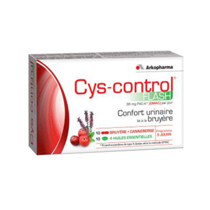 CYS-CONTROL® FLASH Confort urinaire canneberge 36mg PACs, 20 gelules Arkopharma - Parashop