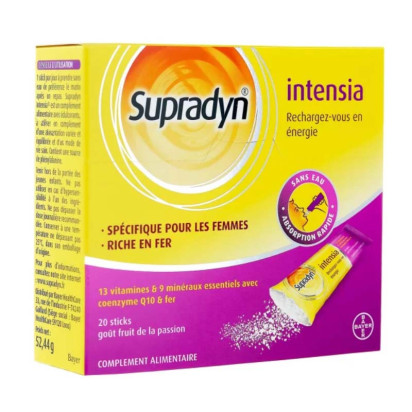 INTENSIA Vitamines, minéraux et fer, 20 sticks Supradyn - Parashop