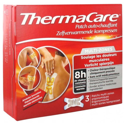 Patch auto-chauffant 8H multi-zones x3 Thermacare - Parashop