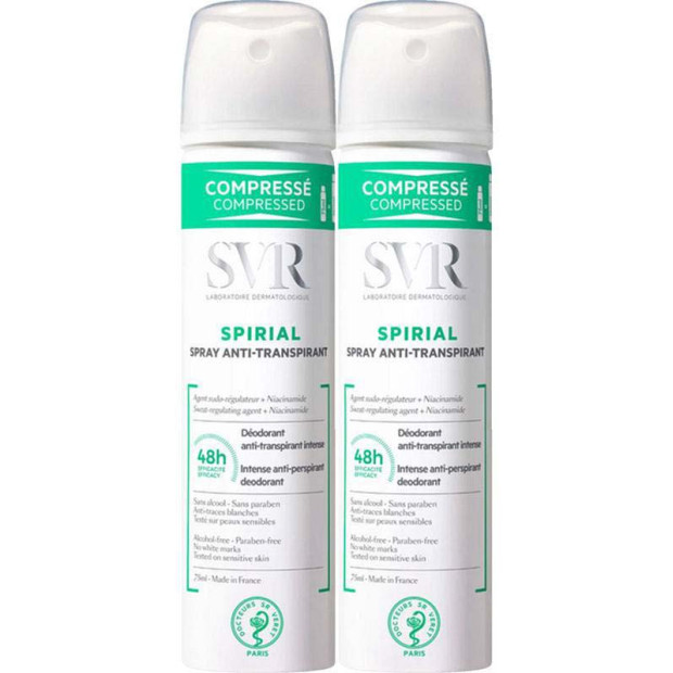 SPIRIAL Déodorant anti-transpirant. Lot de 2 Spray 75ml SVR - Parashop