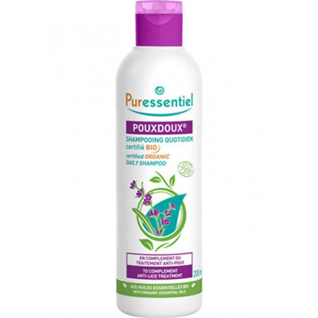 ANTI-POUX, shampoing Quotidien Pouxdoux BIO, 200ml Puressentiel - Parashop