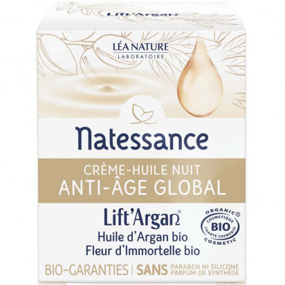 La crème huile nuit anti-âge global. 50ml  Natessance | Parashop.com