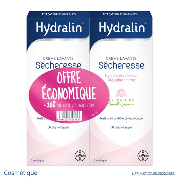 SECHERESSE Crème Lavante, 2x200ml Hydralin - Parashop