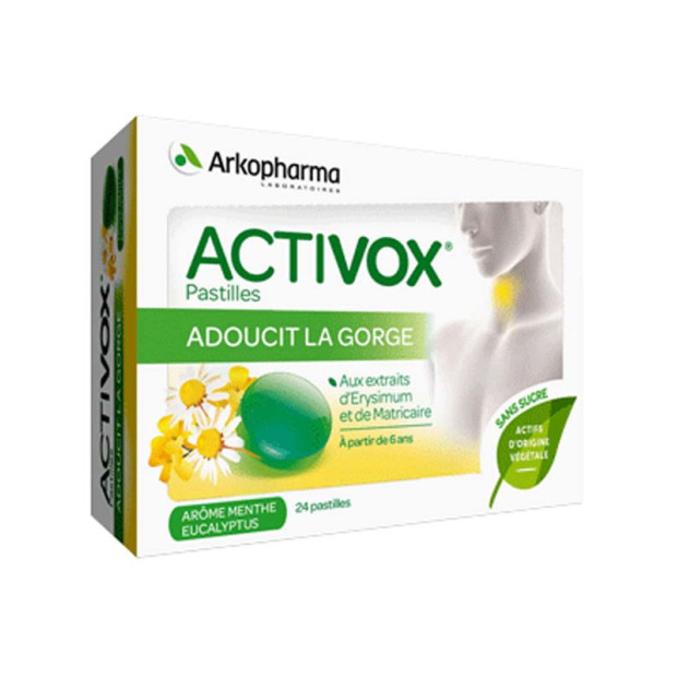 ACTIVOX Pastilles Menthe & Eucalyptus Bt 24 Arkopharma - Parashop