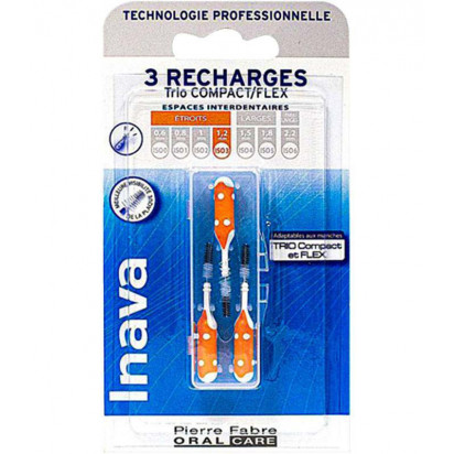 Brossettes Interdentaires Extra-Fines Coniques 3 Recharges Inava - Parashop