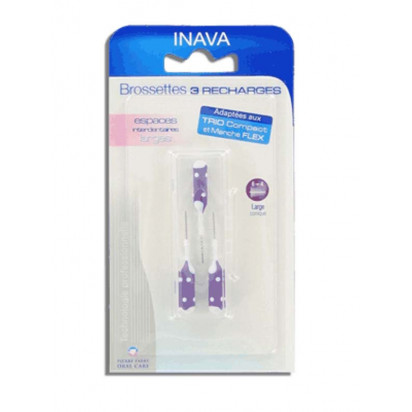 Brossettes Interdentaires Larges Coniques 3 Recharges Inava - Parashop