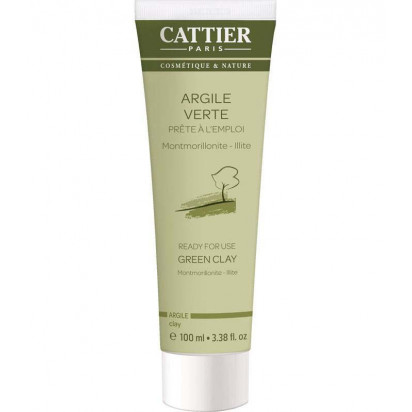 Argile verte prête à l'emploi visage cheveux corps, 100g Cattier - Parashop