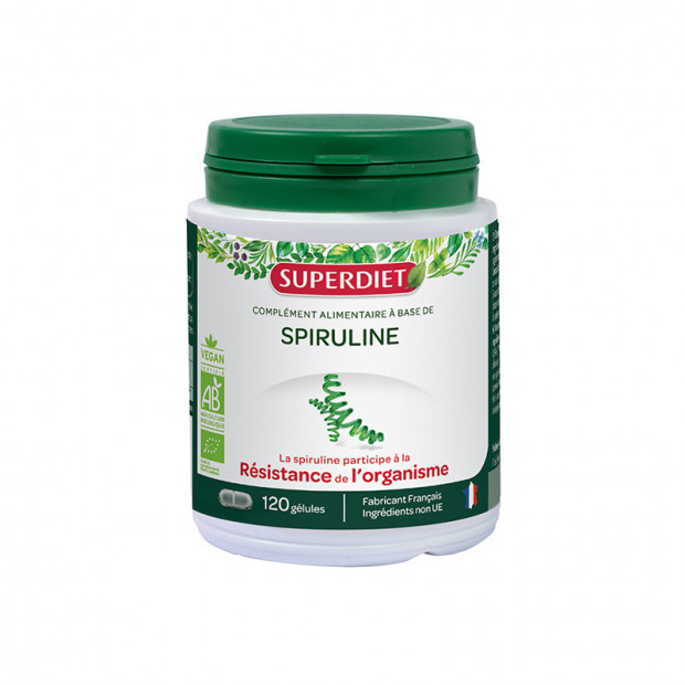 Spiruline Détox Drainage bio, 120 gélules Super Diet - Parashop