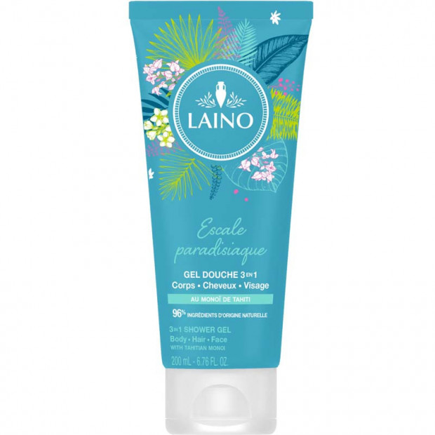 PLAISIR ETE' shampoing douche parfumé au Monoî de Tahiti, 200ml Laino - Parashop