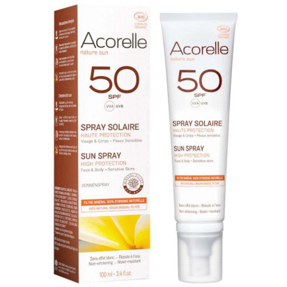 SOLAIRE Spray solaire bio SPF50, 100ml Acorelle - Parashop