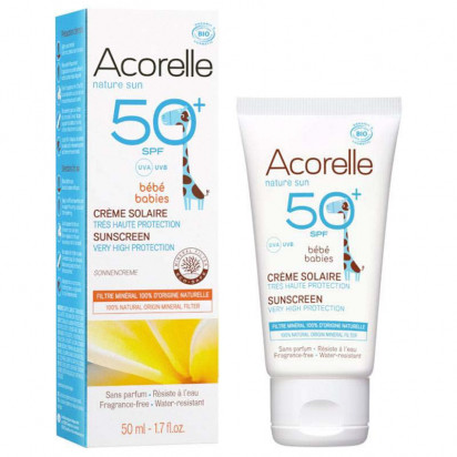 SOIN BEBE Crème solaire bio bébé SPF50+, 50ml Acorelle - Parashop