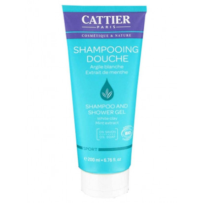 Shampoing-douche sport sans savon menthe, 200ml Cattier - Parashop