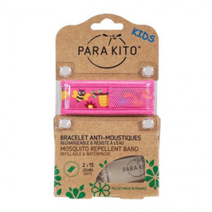 KIDS bracelet anti-moustiques waterproof 30j Abeille rose