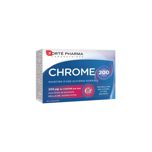 Chrome 200 maintien de la glycemie, 30 comprimés Forte Pharma - Parashop