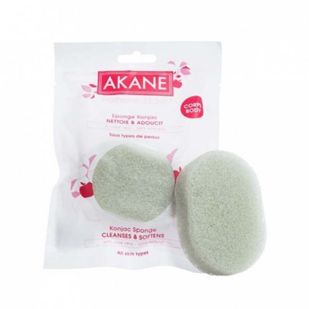 Éponge Konjac verte à l'aloé vera Akane - Parashop