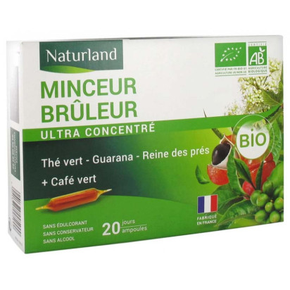Extrait Fluide Thé vert-Café vert-Bouleau-Reine des prés. Boîte 20 Amp