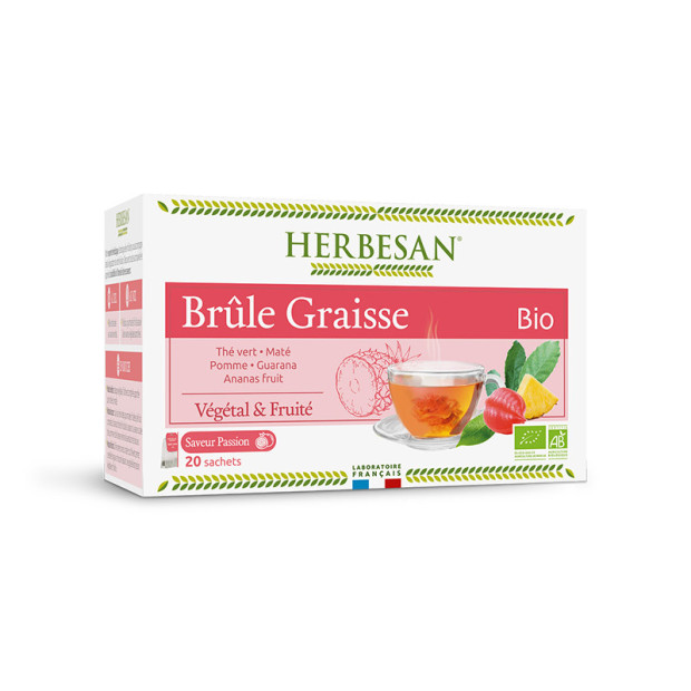 Infusion bio brûle graisses maté vert, 20 sachets Herbesan - Parashop