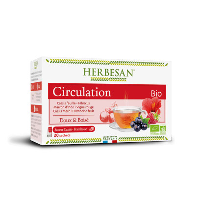 Infusion bio circulation hibiscus cassis, 20 sachets Herbesan - Parashop