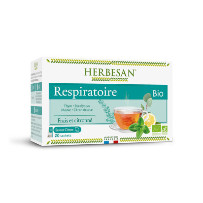 Infusion Bio respiratoire, 20 sachets Herbesan - Parashop