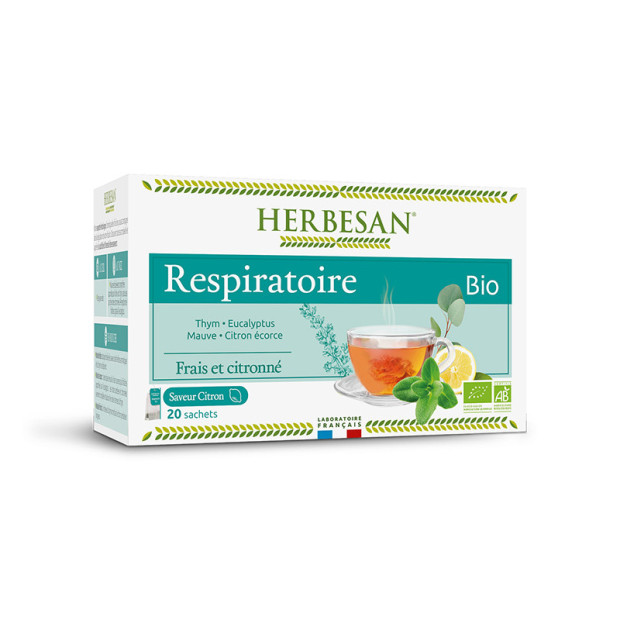 Infusion Bio respiratoire, 20 sachets Herbesan - Parashop