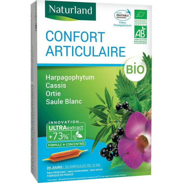 Confort articulaire Bio, 20 ampoules Naturland | Parashop.com