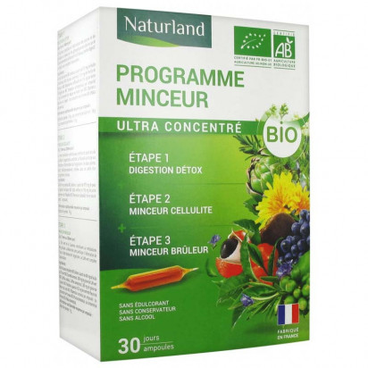 Programme Minceur BIO. Boîte 30 Ampoules Naturland - Parashop