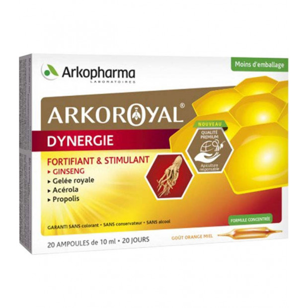 ARKOROYAL Dynergie fortifiant & stimulant 20 Ampoules