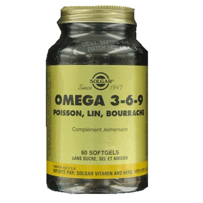 Oméga 3-6-9. 60gél  Solgar - Parashop