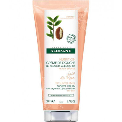 NUTRITION Crème de douche peaux sèches lait de rose, 200ml Klorane - Parashop