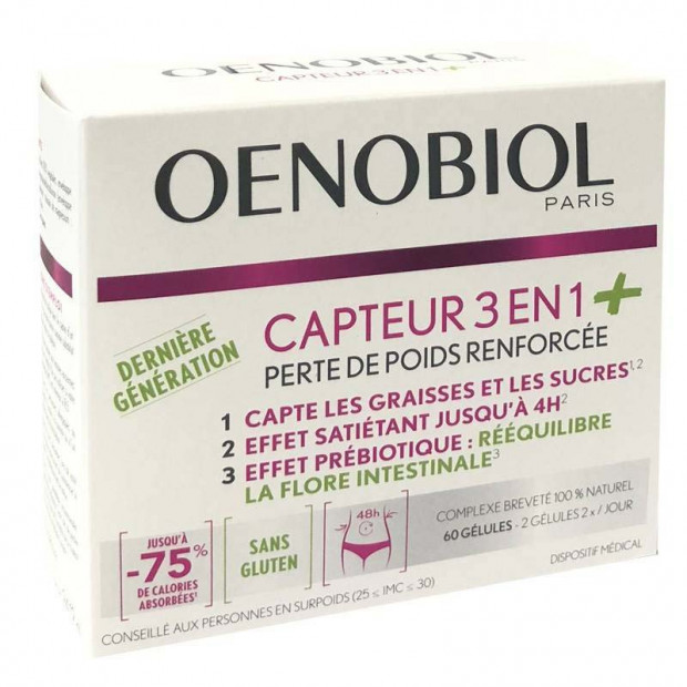 Capteur 3 en 1 Plus, 60 gélules Oenobiol - Parashop