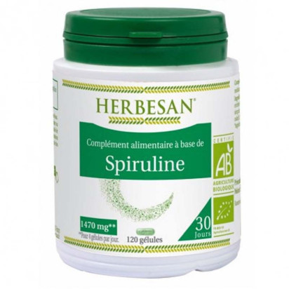 Spiruline bio défenses naturelles, 120 gélules Herbesan - Parashop
