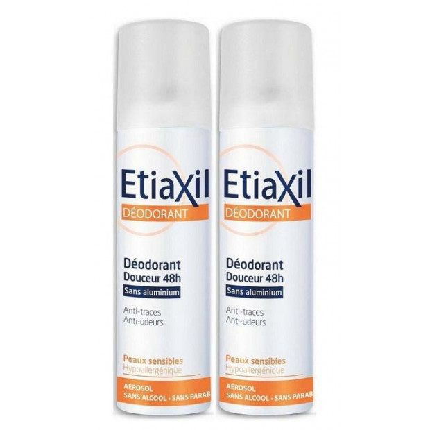 Déodorant douceur 48h sans aluminium, Lot de 2 x 150ml Etiaxil - Parashop