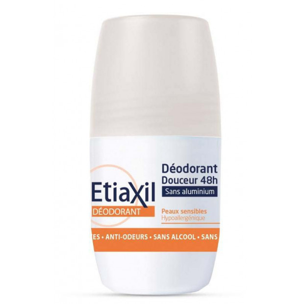 Déodorant roll-on douceur 48h sans aluminium, 50ml Etiaxil - Parashop