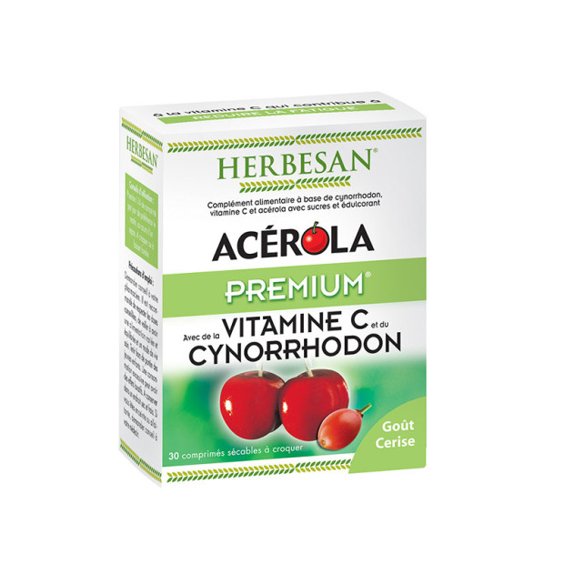 Acérola premium vitamine C, 30 comprimés Herbesan - Parashop