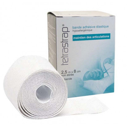 Bande adhésive élastique hypoallergénique 2,5m x 8cm Tetra Medical - Parashop