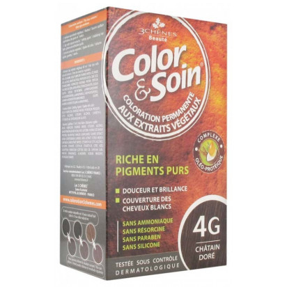 COLOR & SOIN Coloration permanente 4G Châtain doré Les 3 Chenes - Parashop