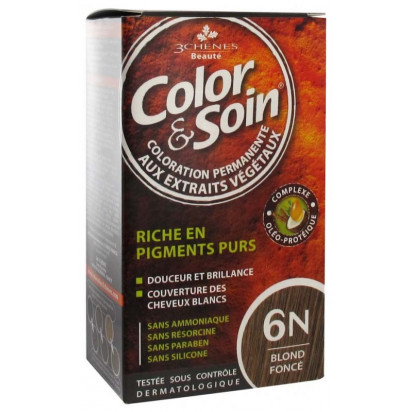 COLOR & SOIN Coloration permanente 6A Blond foncé cendré Les 3 Chenes - Parashop