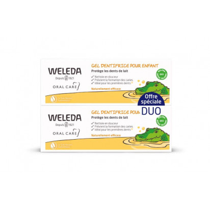 Gel dentifrice enfant, lot 2x50ml Weleda - Parashop