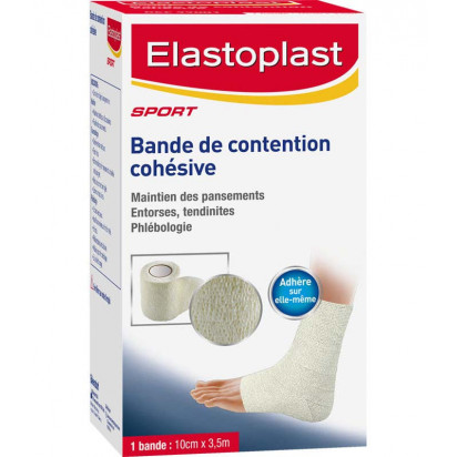 Elastoplast Bande de contension cohésive couleur blanche, 1 bande 3.5m x 10cm Elastoplast - Parashop