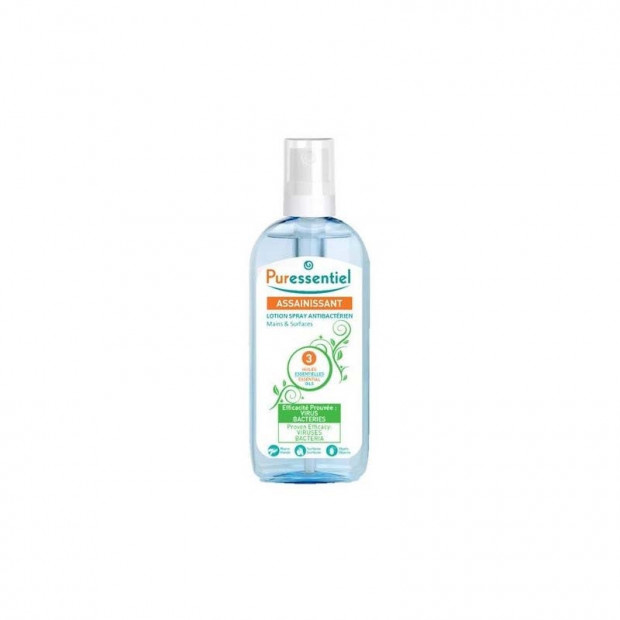 Assainissant Lotion Spray Antibactérien Mains & Surfaces 80 ml Puressentiel - Parashop