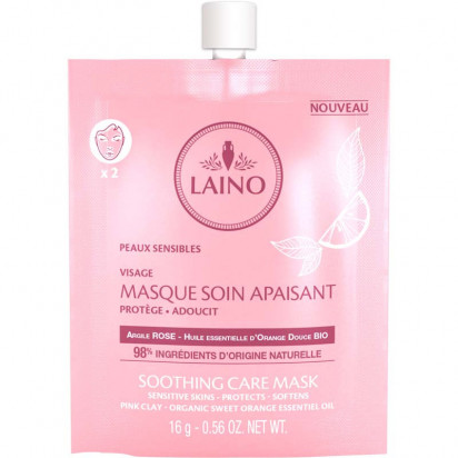 Masque soin apaisant à l'argile rose, 16g Laino - Parashop