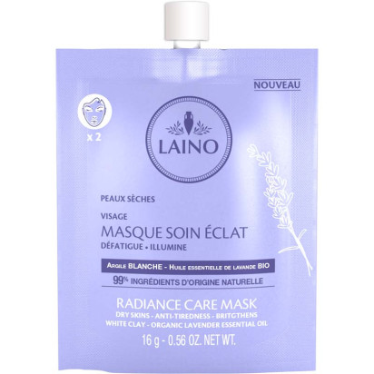 Masque soin éclat à l'argile blanche, 16g Laino - Parashop