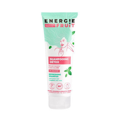 Shampoing sans sulfates détox cheveux normaux thé vert & aloe vera bio, 250ml
