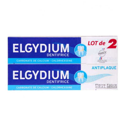 Dentifrice anti-plaque, Lot de 2 x 75ml Elgydium - Parashop