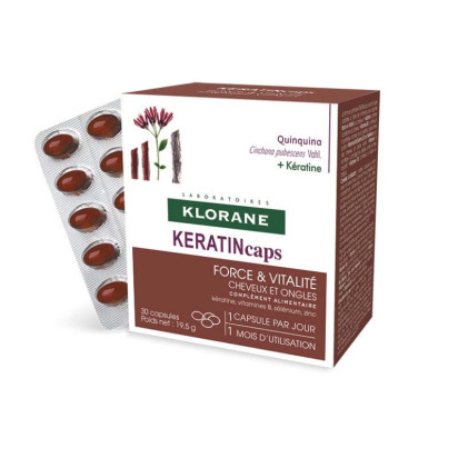 Compléments alimentaires Kératine cheveux et ongles 30 capsules Klorane - Parashop