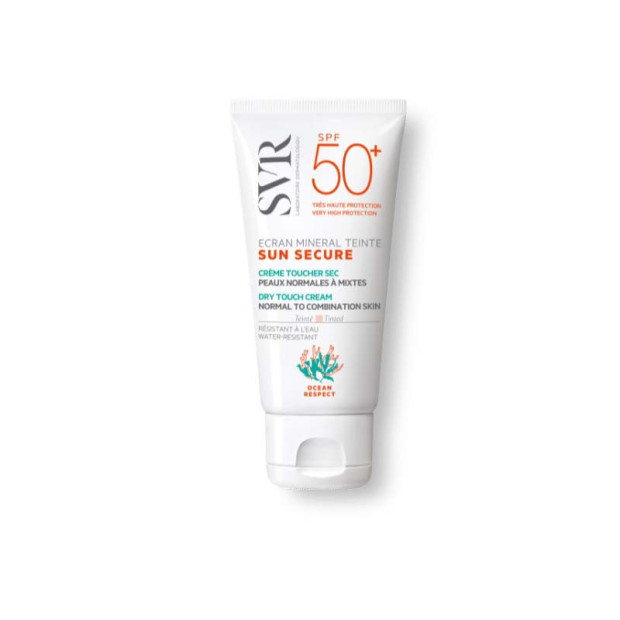 SUN SECURE Ecran mineral teinté crème toucher sec peaux normales mixtes SPF50+, 50ml SVR - Parashop