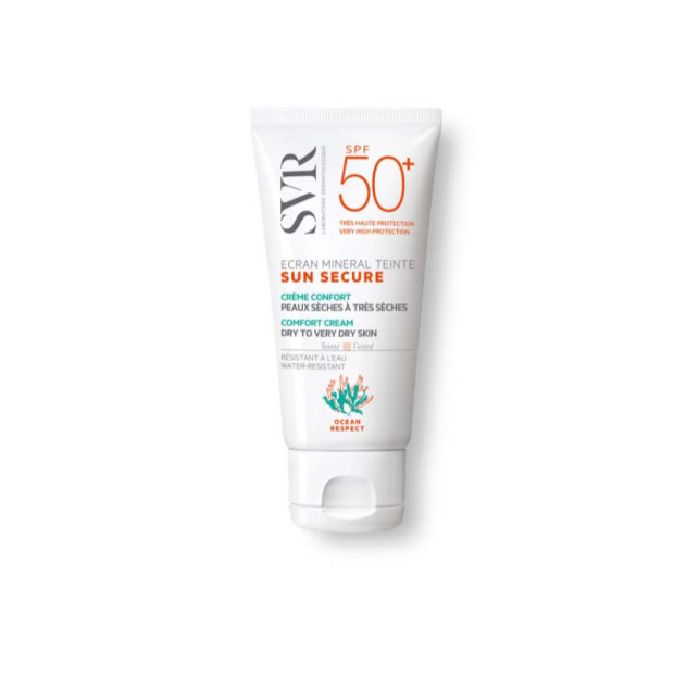 SUN SECURE Ecran mineral teinté crème confort peaux sèches très sèches SPF50+, 50ml SVR - Parashop