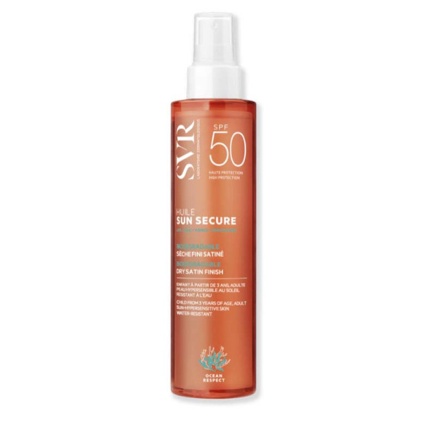 SVR SUN SECURE Huile sèche fini satiné visage corps cheveux SPF50, 200ml | Parashop.com